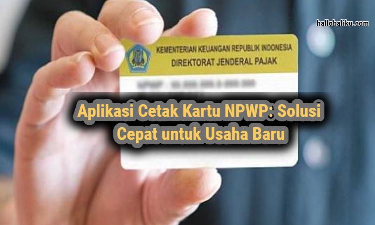Aplikasi Cetak Kartu NPWP: Solusi Praktis untuk Pencetakan Kartu NPWP